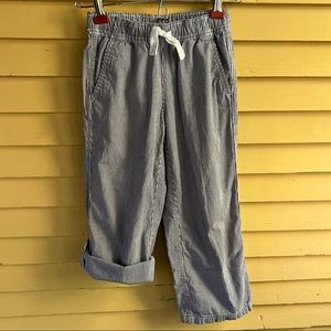 Hanna Andersson classic striped drawstring + elastic waist pants, size 120